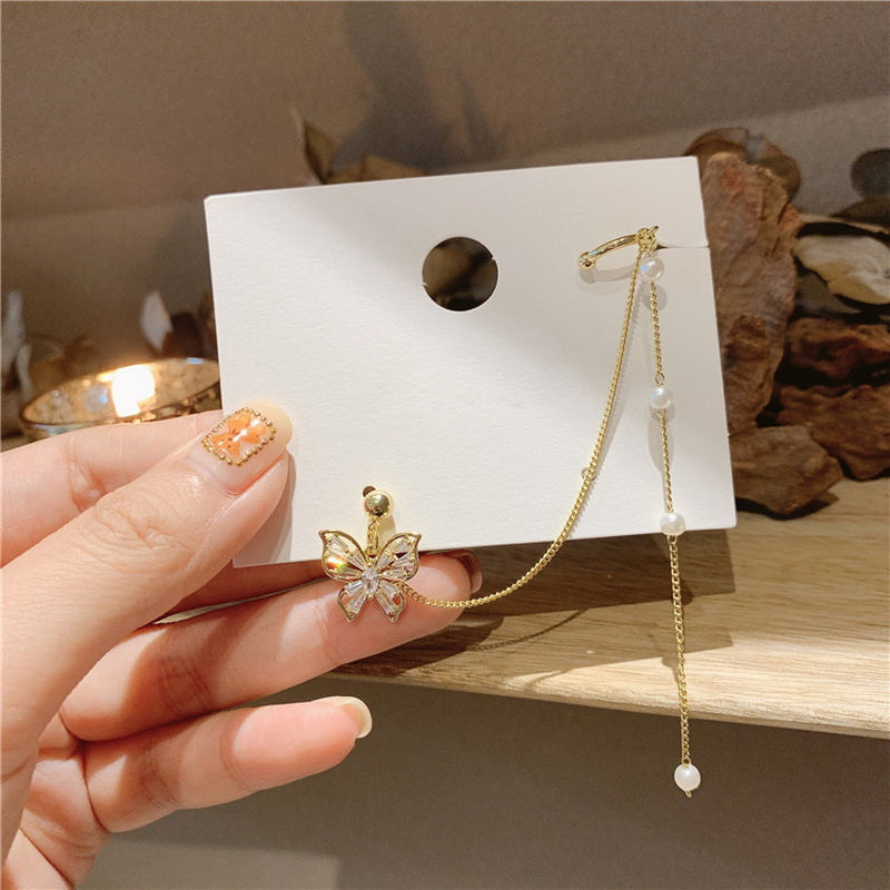 Sparkling Earings Butterfly Clips