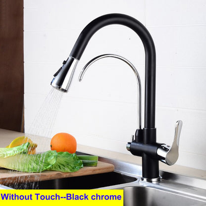 Elegant Kitchen Faucet Sensor Smart Touch Pull Out  Tap