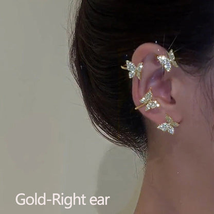 Sparkling Earings Butterfly Clips
