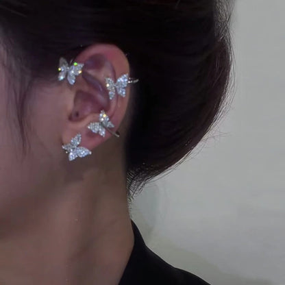 Sparkling Earings Butterfly Clips
