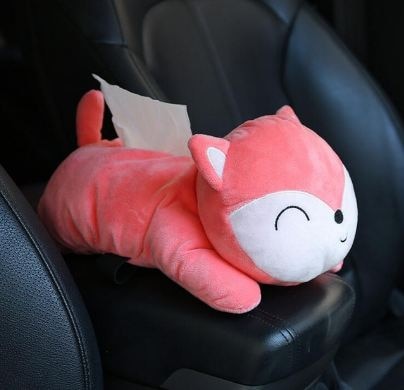 Creative Car Tissue Box Cover Cute Shiba Inu Dog Plush Toy Armrest Tissue Box Holder For Car Seat Back Hanging Napkin Dispenser