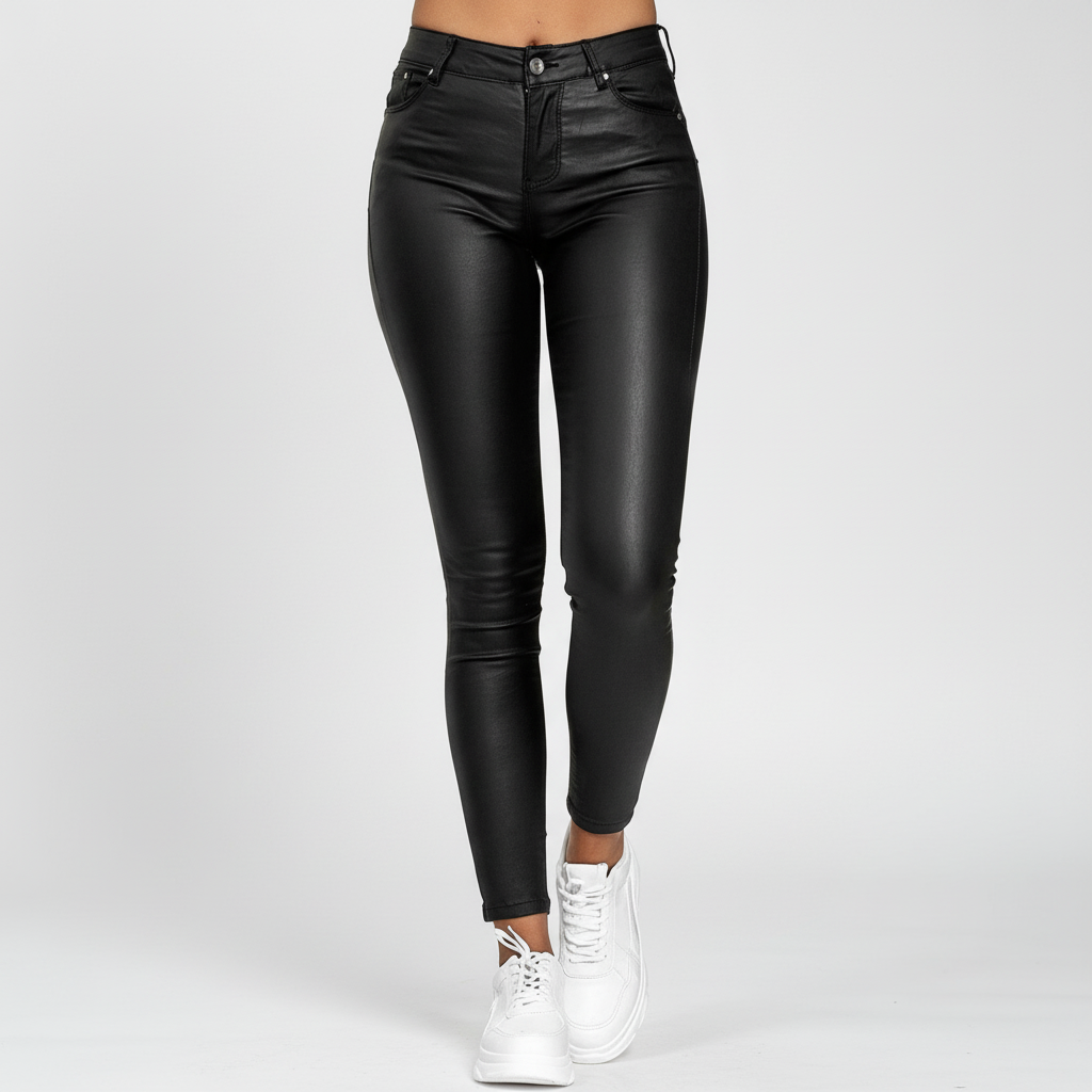 Hight-waisted leren broek - Emilia