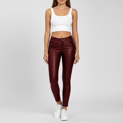 Hight-waisted leren broek - Emilia