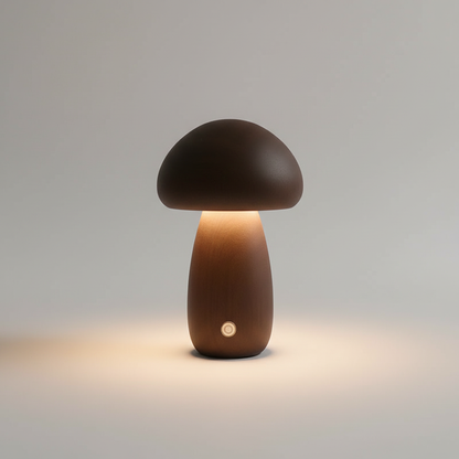 Houten paddenstoelnachtlamp - GlowMush