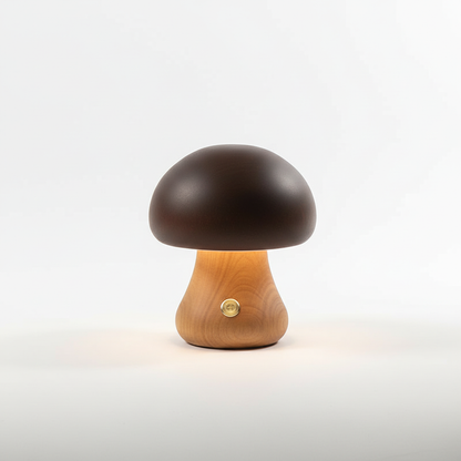Houten paddenstoelnachtlamp - GlowMush