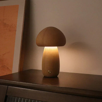 Houten paddenstoelnachtlamp - GlowMush