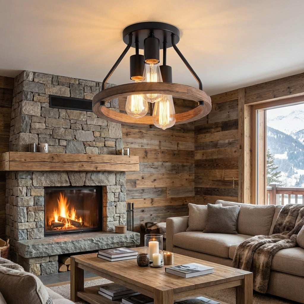 Industriële boerderij-plafondlamp – Hearthly