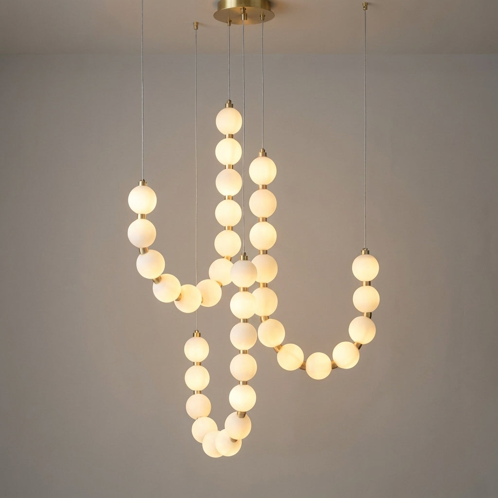 Kroonluchter met pendel in sieradenstijl – Pearluxe