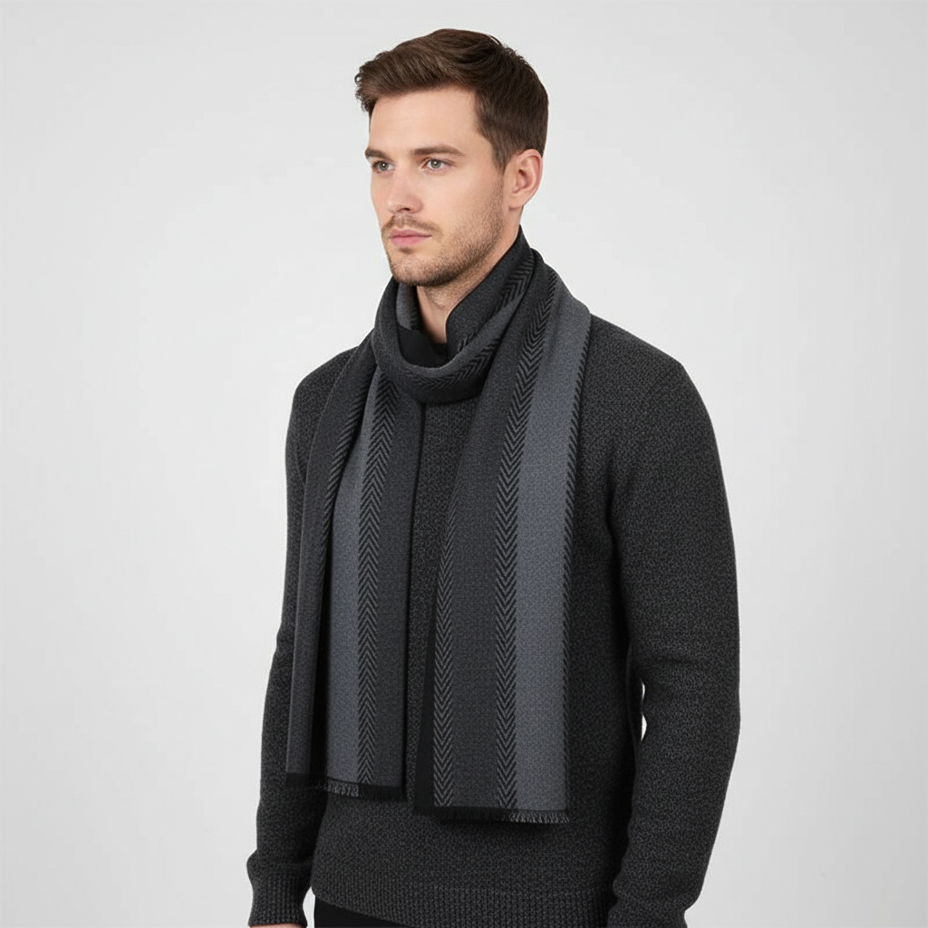 Geruit heren sjaal kasjmier mix - HeatLoom