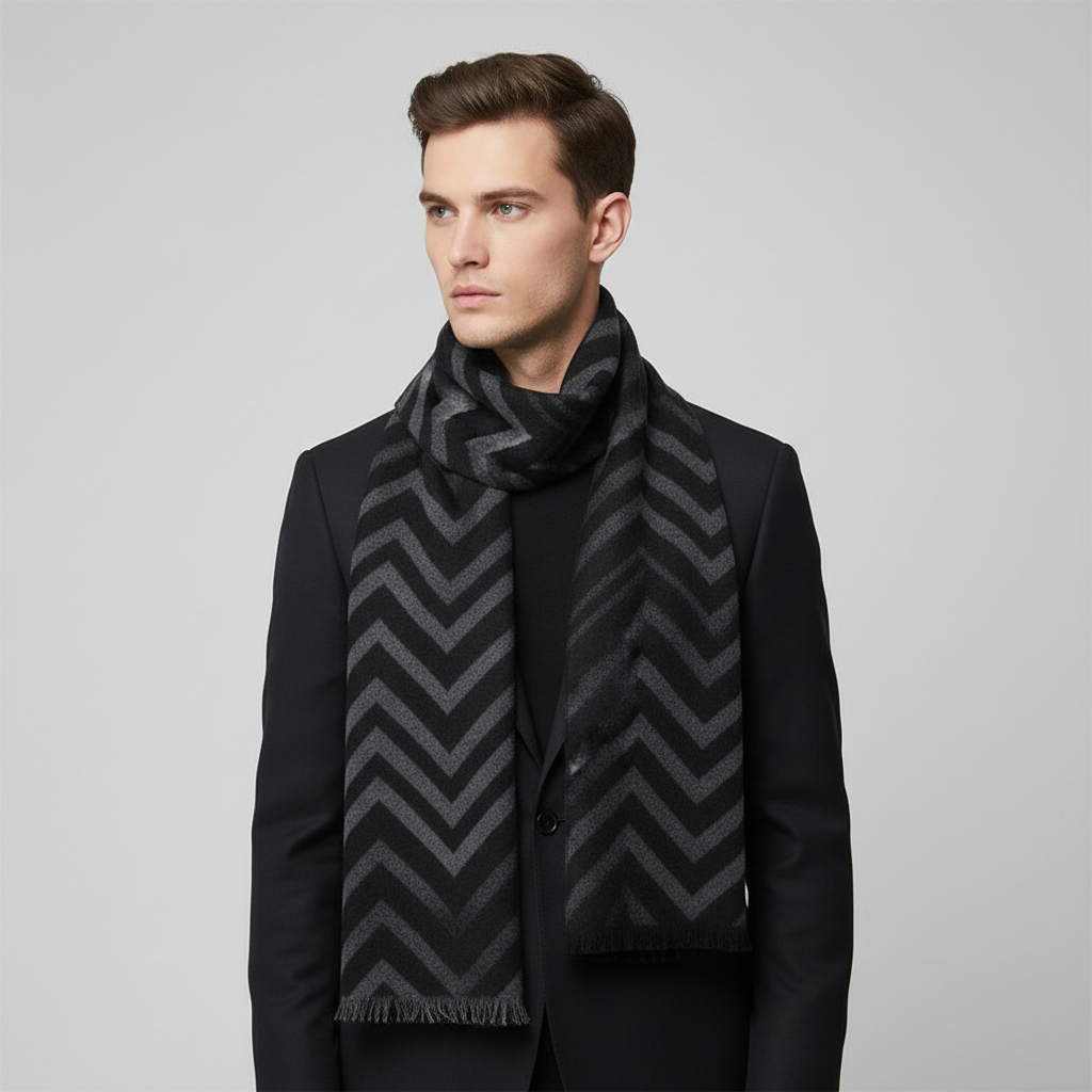 Geruit heren sjaal kasjmier mix - HeatLoom