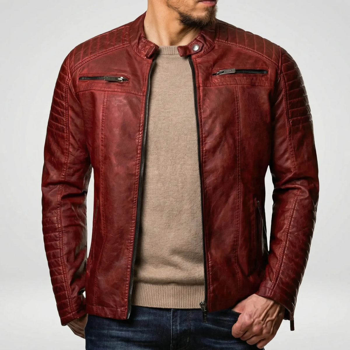 Klassiek herenjack in bikerstijl - Janis