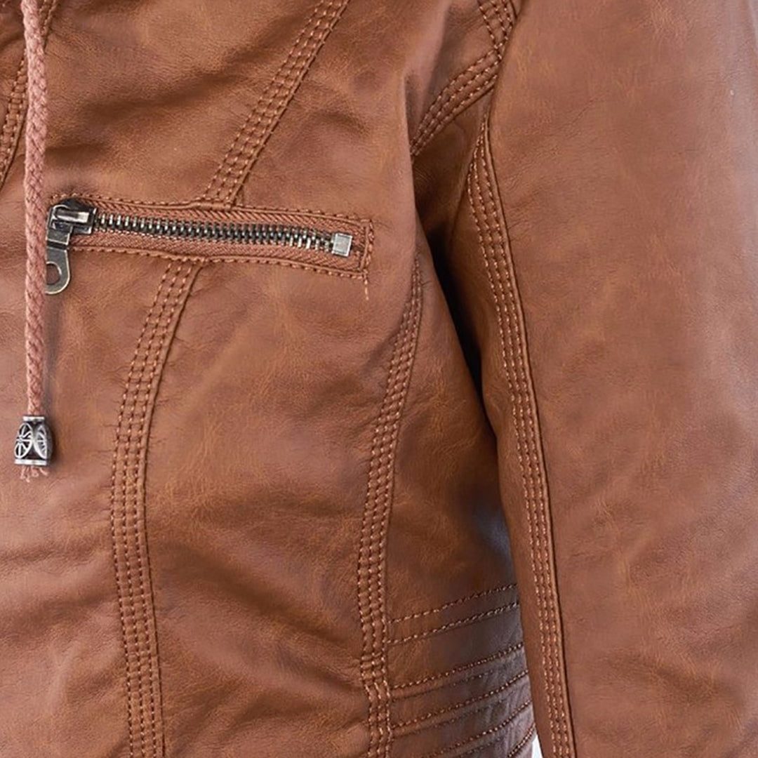 Stijlvolle Leren Zomerjas voor Dames - Elara