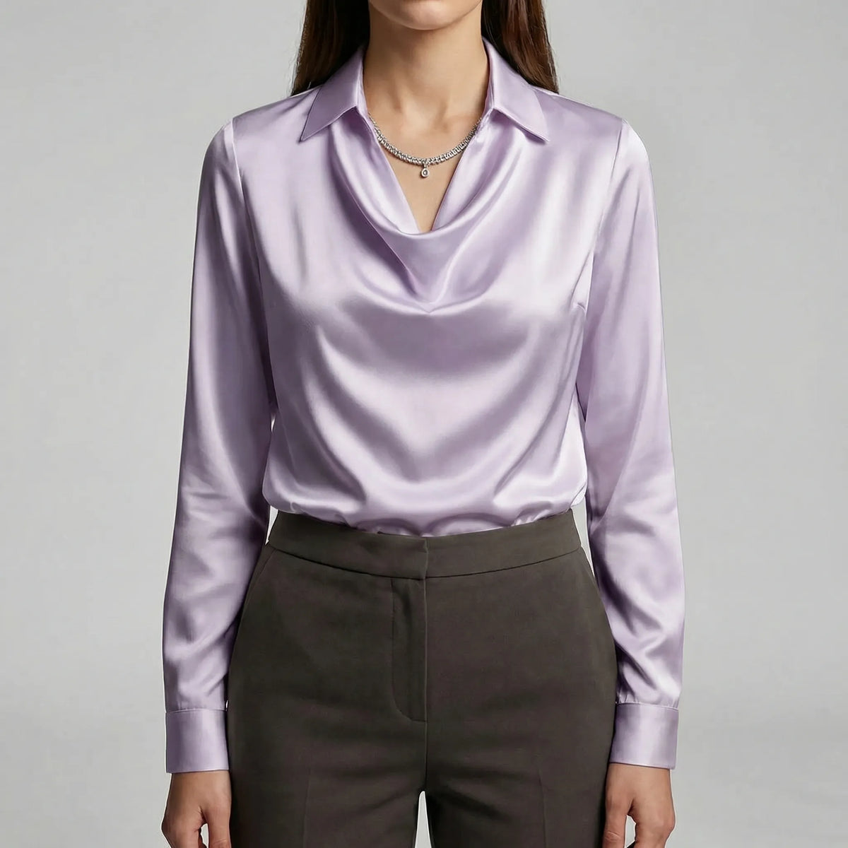 Gedrapeerde blouse met lange mouwen - Ceylin