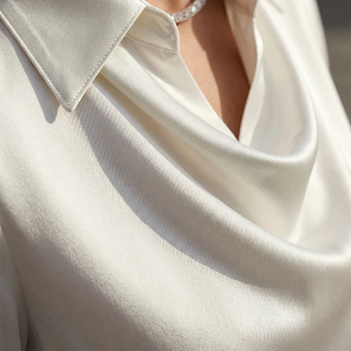 Gedrapeerde blouse met lange mouwen - Ceylin