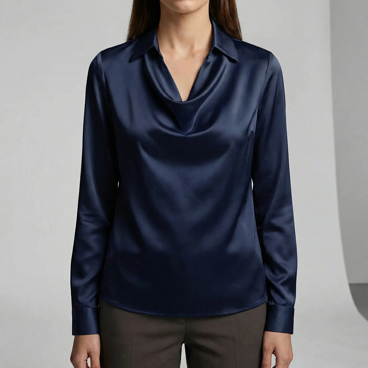 Gedrapeerde blouse met lange mouwen - Ceylin