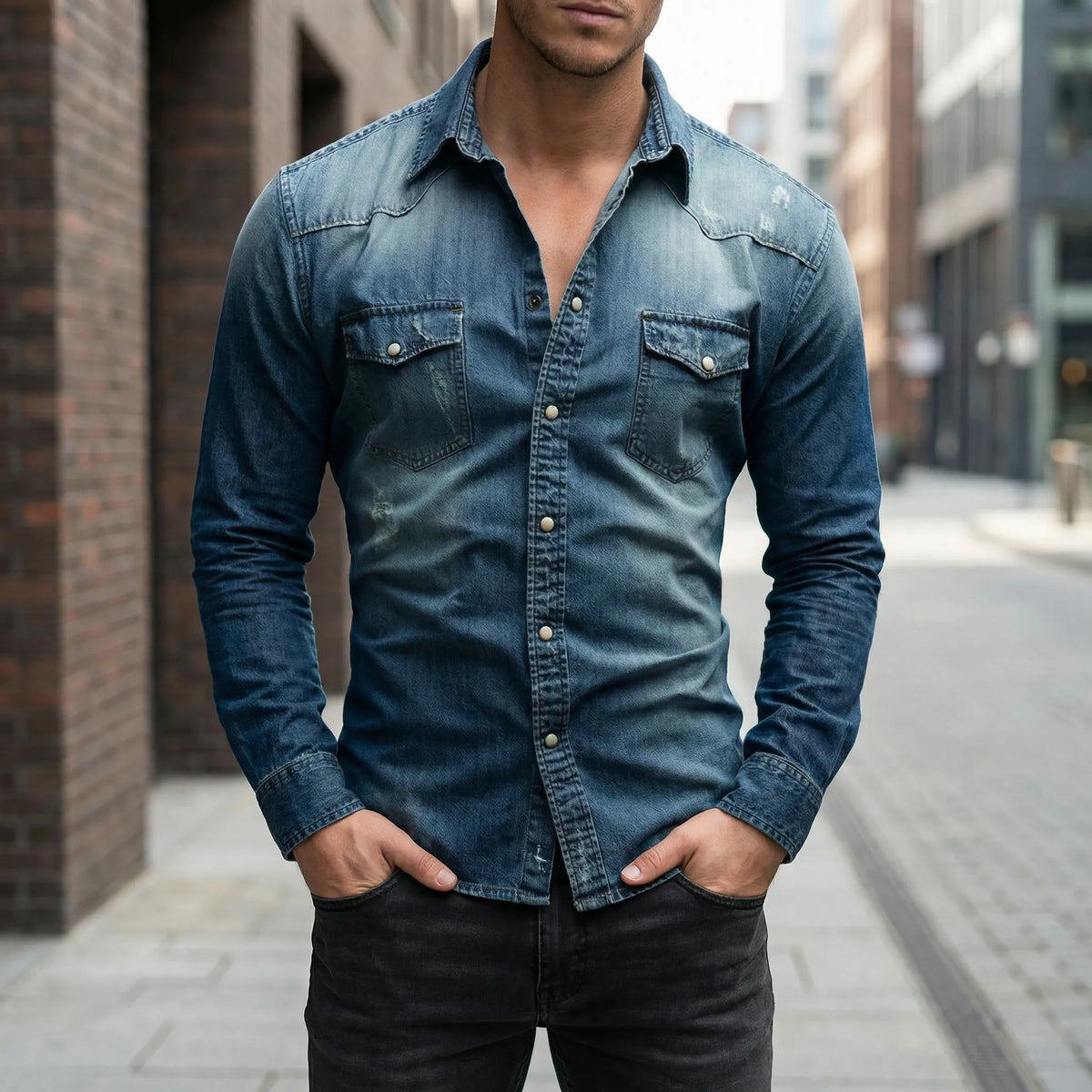 Overhemd met lange mouwen in casual pasvorm - Benno