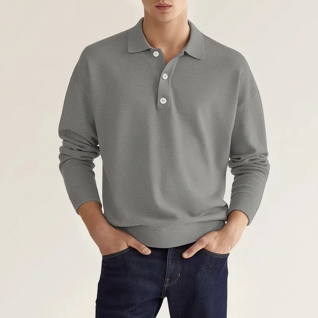 Langarm Poloshirt Voor Heren - Oskar