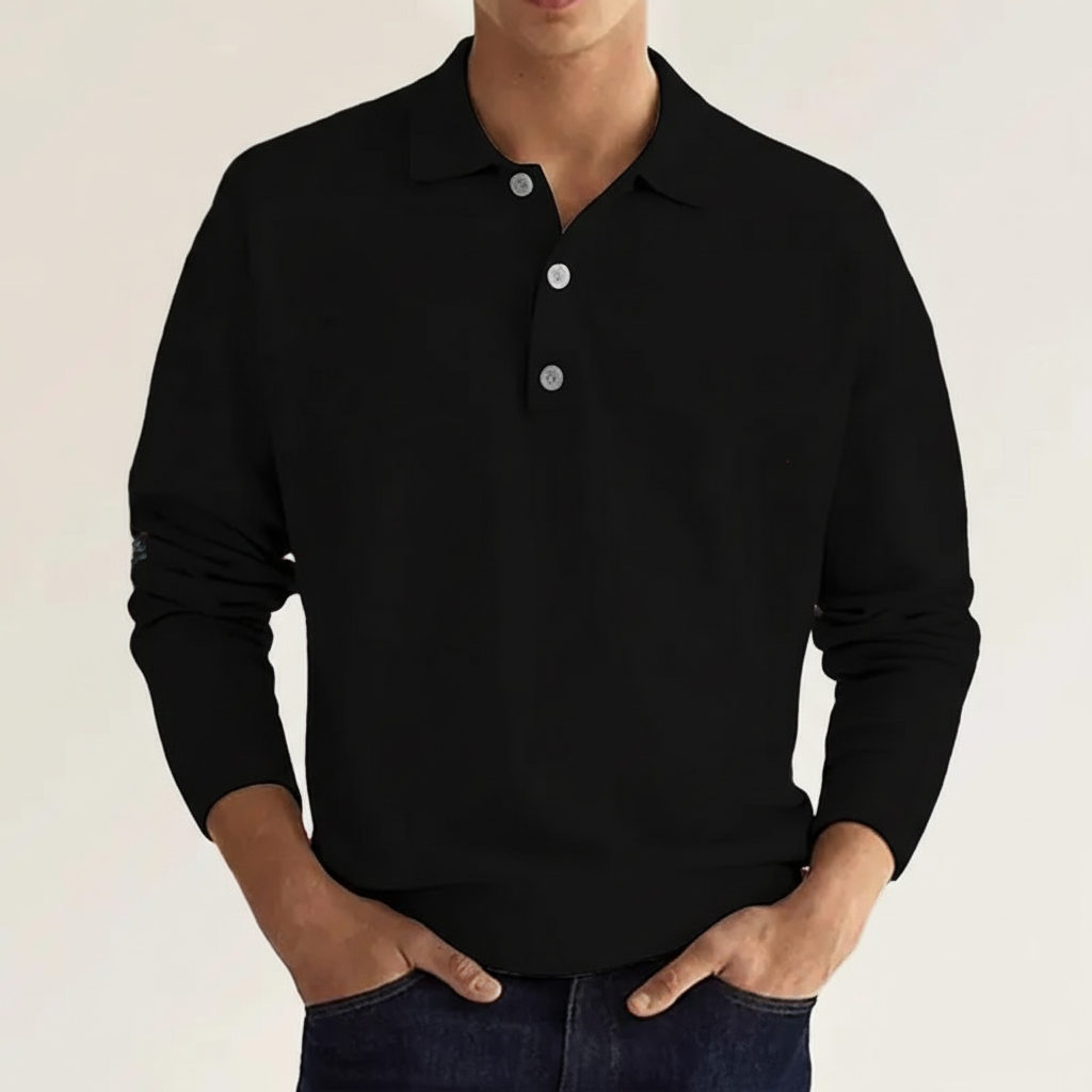 Langarm Poloshirt Voor Heren - Oskar