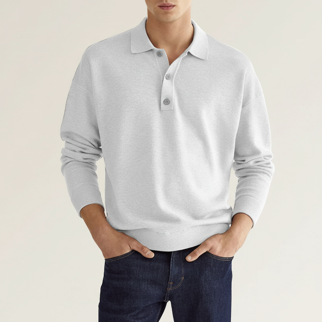 Langarm Poloshirt Voor Heren - Oskar