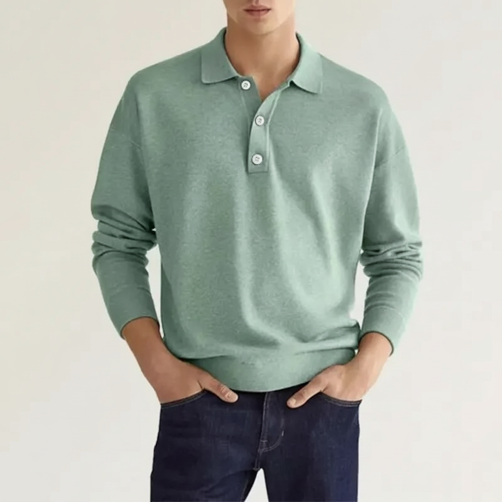 Langarm Poloshirt Voor Heren - Oskar