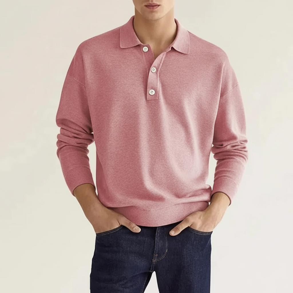 Langarm Poloshirt Voor Heren - Oskar