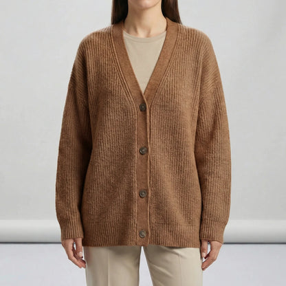 Lange cardigan met open voorpand - Lene