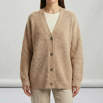 Lange cardigan met open voorpand - Lene