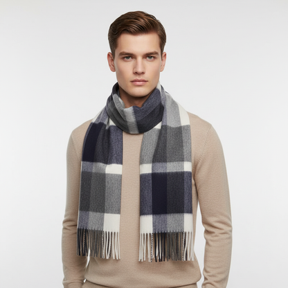 Lange wollen sjaal met ruitjespatroon - Cozyloom