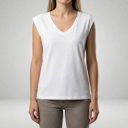 Losvallend T-shirt met V-hals - Nadine