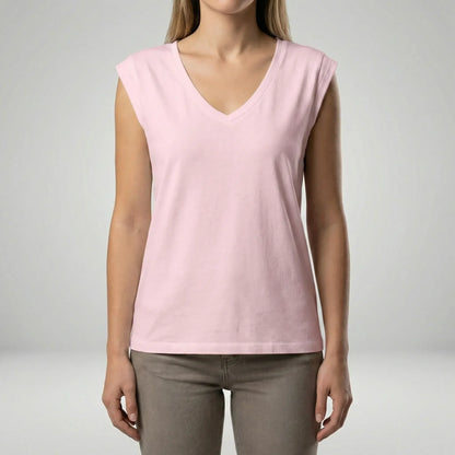 Losvallend T-shirt met V-hals - Nadine