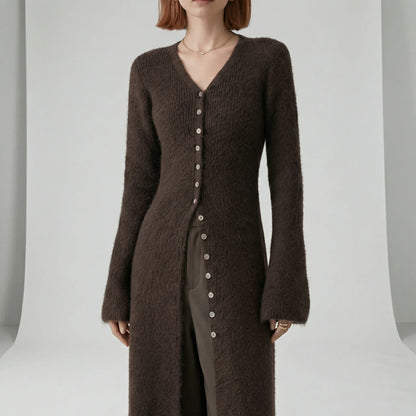 Longline-cardigan met knoopsluiting - Lisann