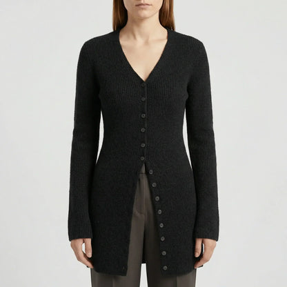 Longline-cardigan met knoopsluiting - Lisann