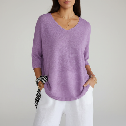 Luchtig V-hals Top - Sapphira