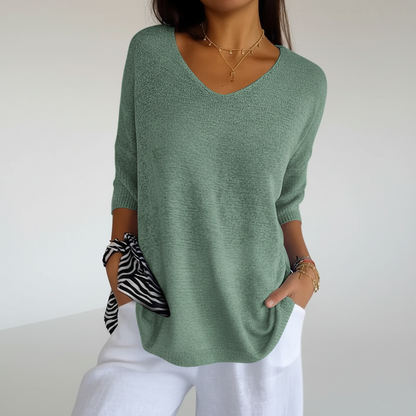 Luchtig V-hals Top - Sapphira