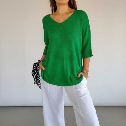 Luchtig V-hals Top - Sapphira