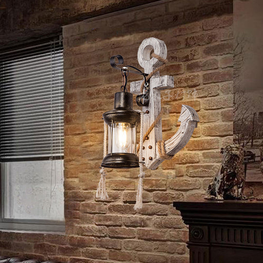 Houten Anker LED Wandlamp – Nautica