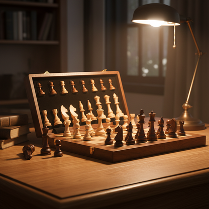 Massief houten reis schaakset - Woodduelor