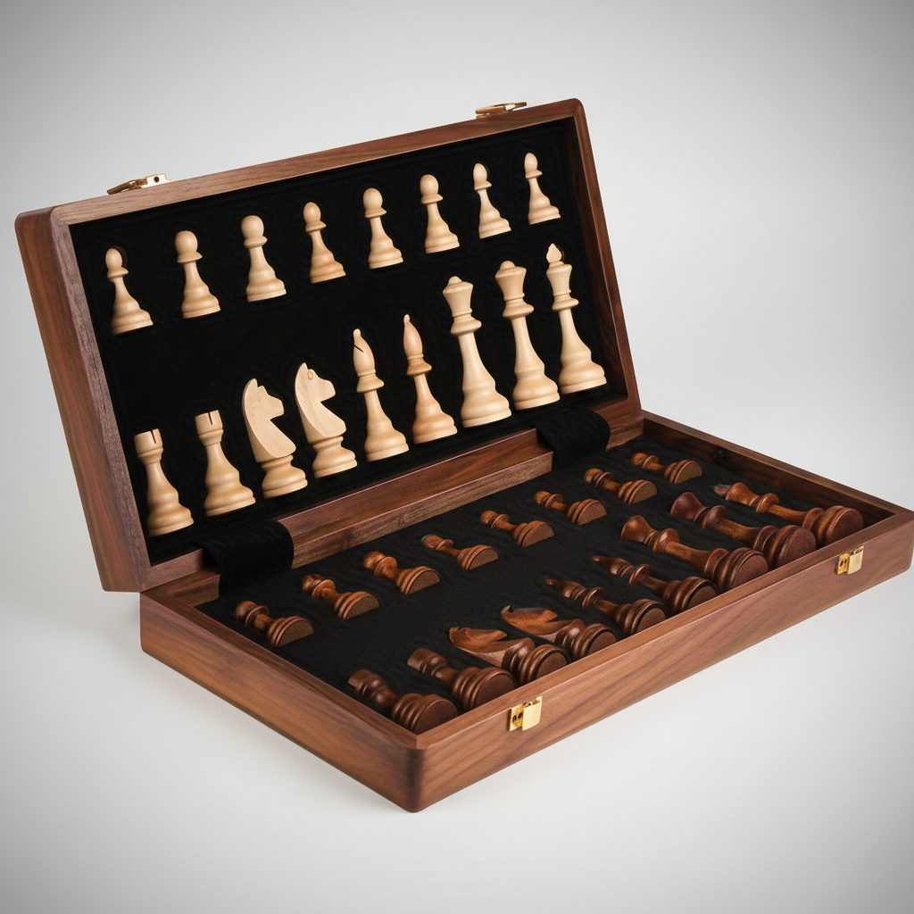 Massief houten reis schaakset - Woodduelor