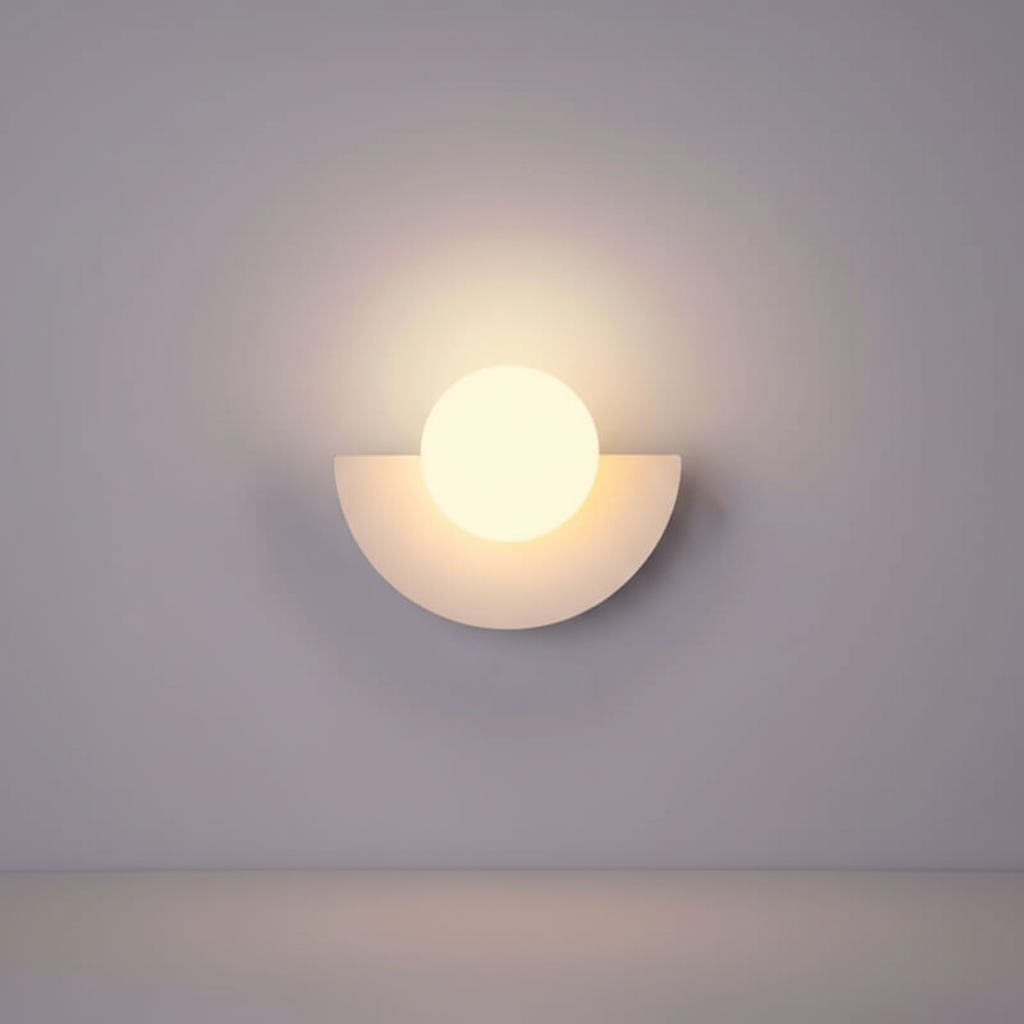 Metalen halvemaanwandlamp - HalbGlow