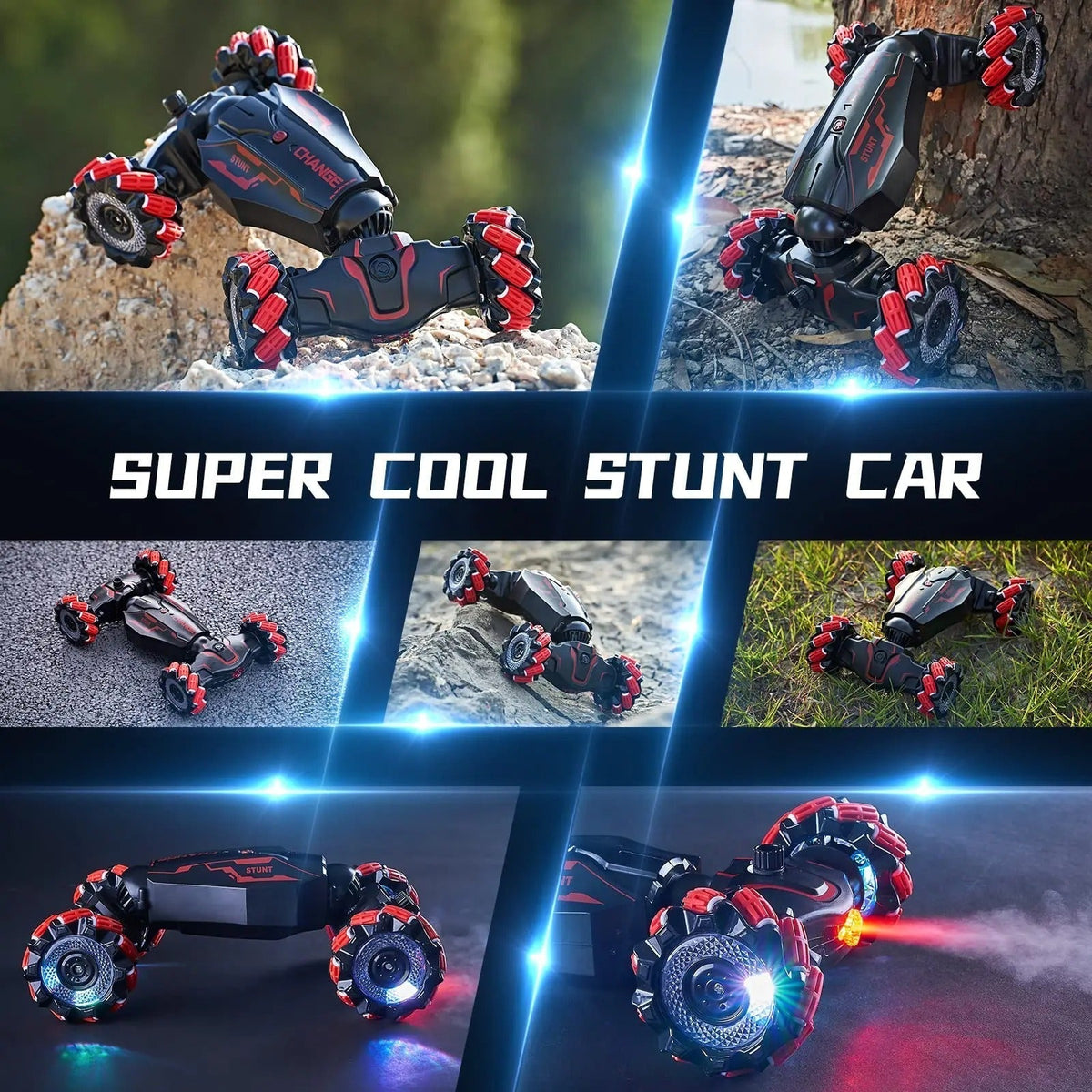 Op afstand bestuurbare stuntauto met sensor voor handbewegingen – 360°-actie en gebarenbesturing