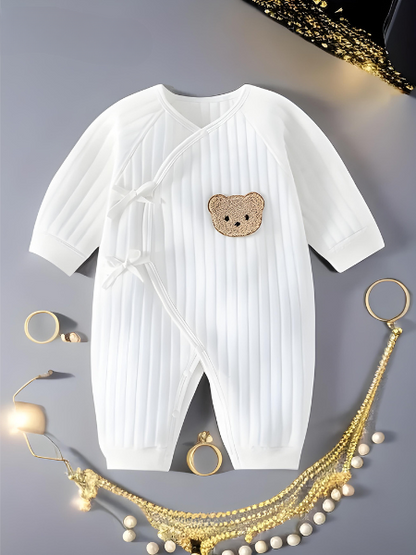 Zacht romperset voor baby met berenmotief – unisex body met lange mouwen