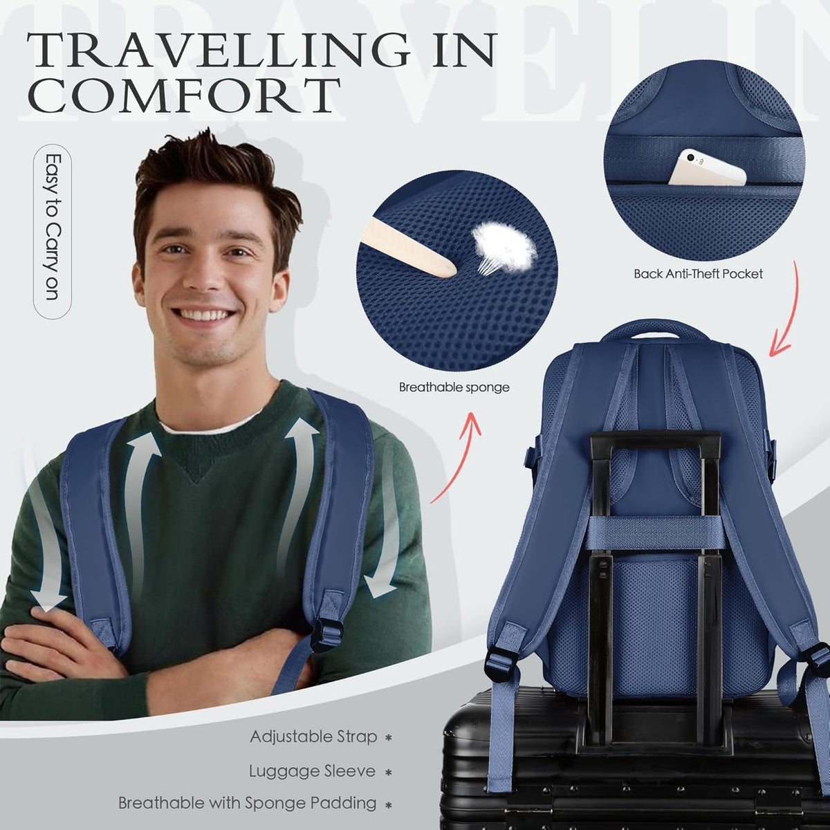 Reisrugzak met laptopvak - Handbagage