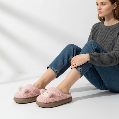 Pluche Slippers Met Plateauzool - PlushWalk