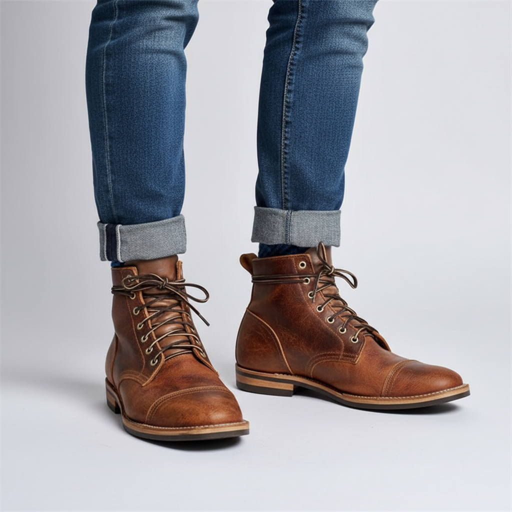 Retro-Leren Schoenen Voor Heren - Leonard