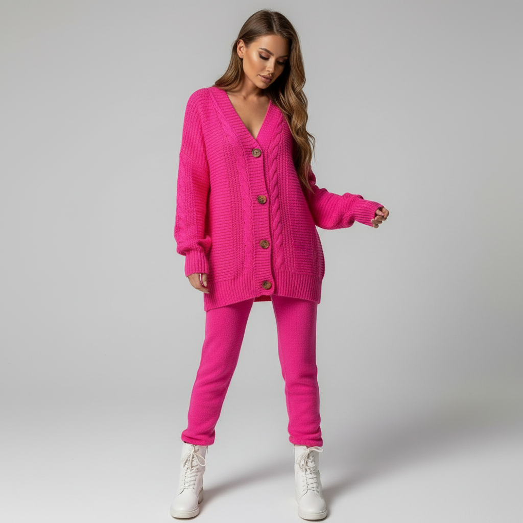 Rippenstrik Cardigan Met Knopsluiting - Naomi