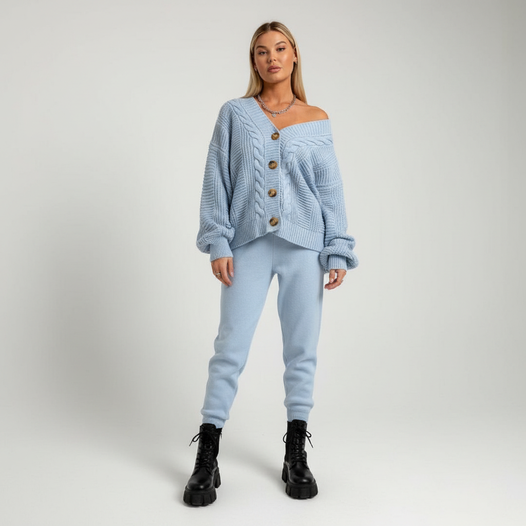 Rippenstrik Cardigan Met Knopsluiting - Naomi
