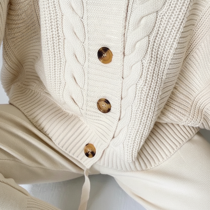 Rippenstrik Cardigan Met Knopsluiting - Naomi