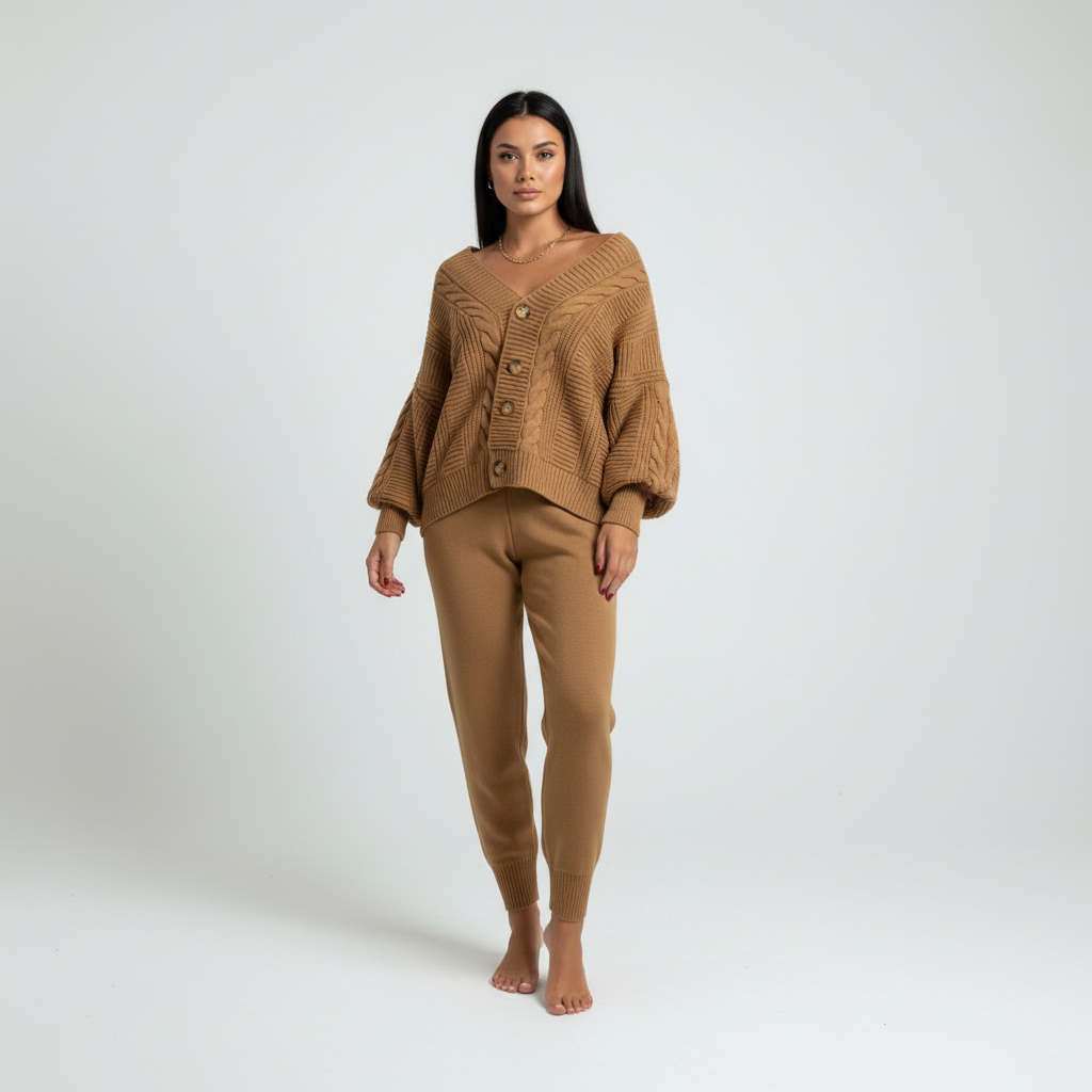 Rippenstrik Cardigan Met Knopsluiting - Naomi