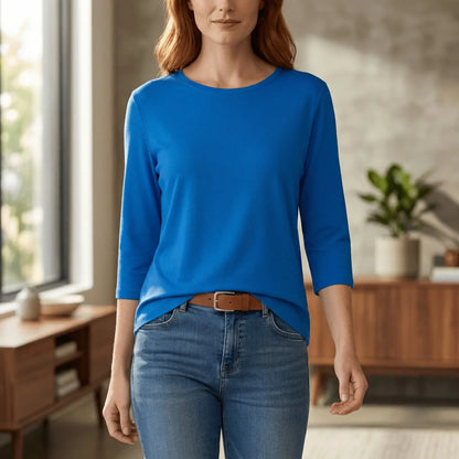 Rondhals-T-shirt met driekwartmouwen - Lucienne