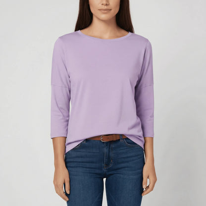 Rondhals-T-shirt met driekwartmouwen - Lucienne